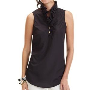 Mud Pie Ruffle Neck Blouse Like New